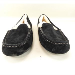 UGG Australia Black Ansley Slippers Moccasin Sz 9
